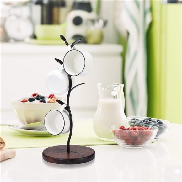 Mug Holder,Countertop Mug Tree,Coffee Mugs & Tea Cup Storage Rack,Coffee Counter - Picture 2 of 6